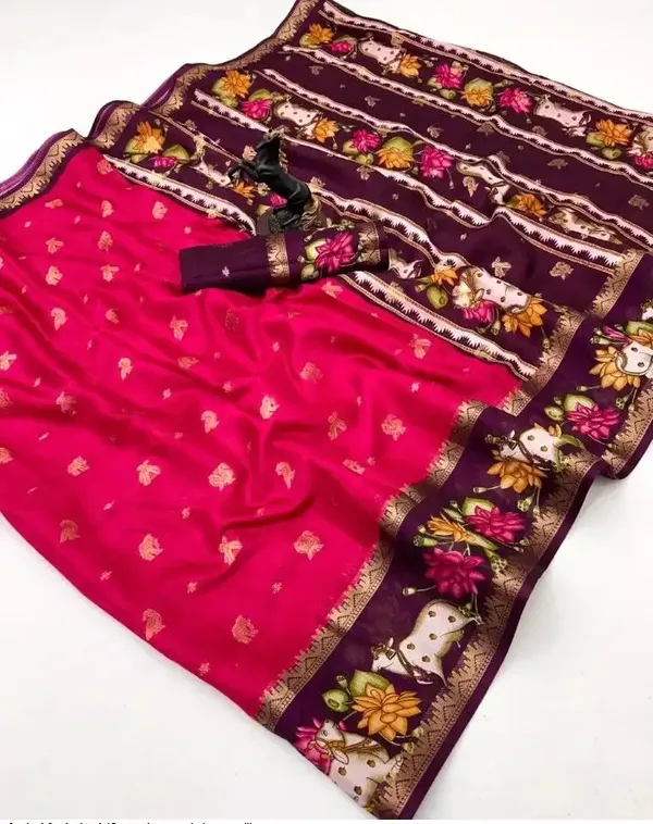 Pink_Printed,_Woven_Mysore_Silk_Blend,_Jacquard_Saree
