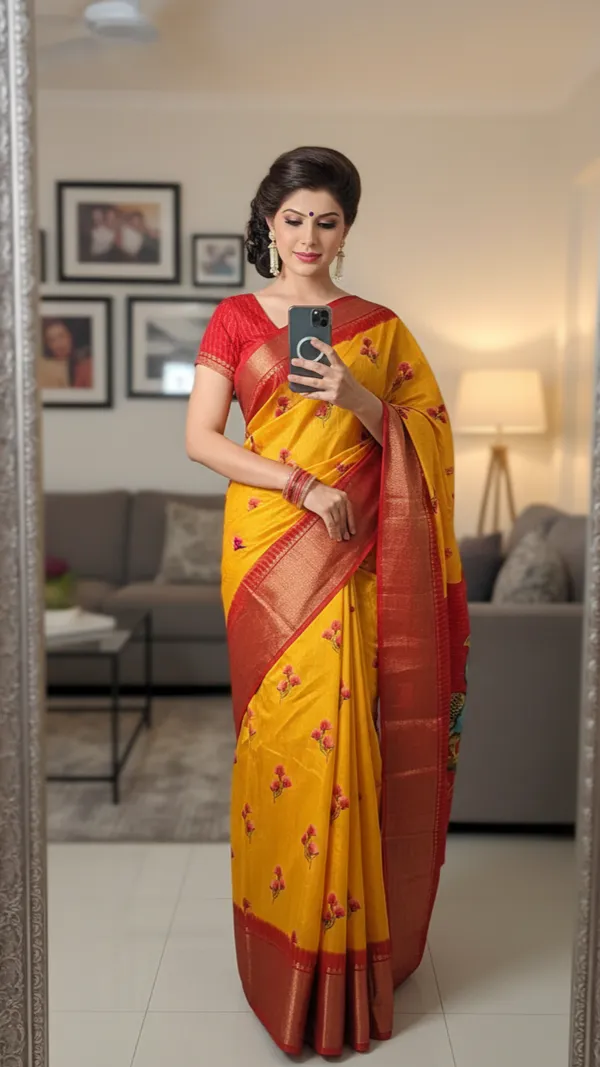Yellow_Woven_Mysore_Silk_Blend,_Art_Silk_Saree