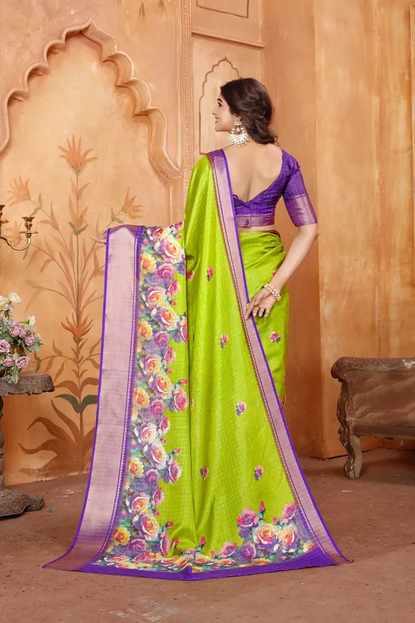 Light_Green_Printed_Bollywood_Silk_Blend,_Art_Silk_Saree