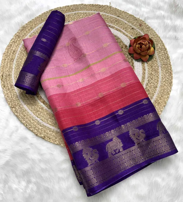 Purple_And_Pink_Woven,_Printed_Daily_Wear_Silk_Blend,_Art_Silk_Saree