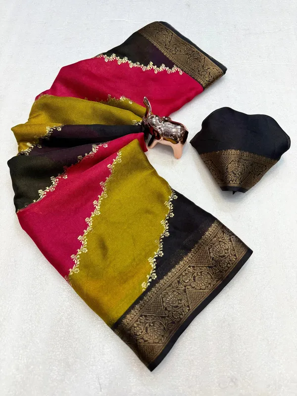 Black_Printed,_Woven_Mysore_Silk_Blend,_Jacquard_Saree