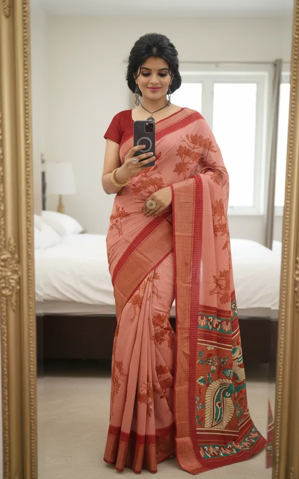 Maroon_Woven,_Printed_Daily_Wear_Silk_Blend,_Art_Silk_Saree