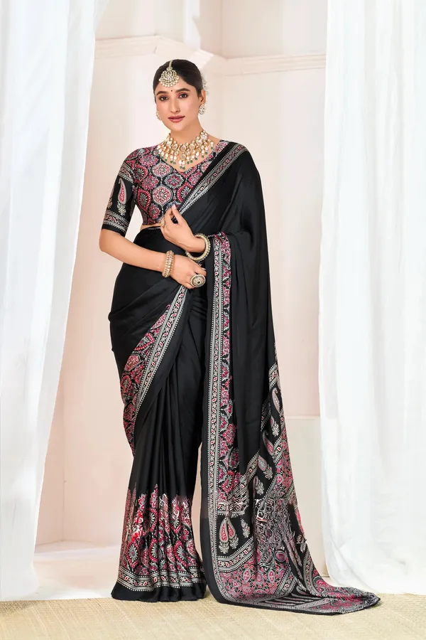 Black_Woven_Bollywood_Satin_Saree