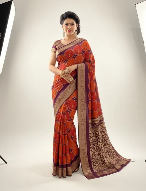 Maroon_Printed,_Woven_Mysore_Silk_Blend,_Jacquard_Saree