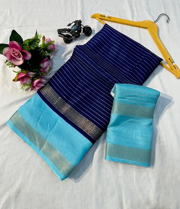 Navy_Blue_Woven_Manipuri_Jacquard,_Silk_Blend_Saree