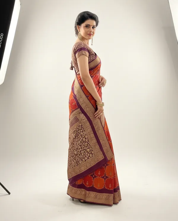Maroon_Printed,_Woven_Mysore_Silk_Blend,_Jacquard_Saree
