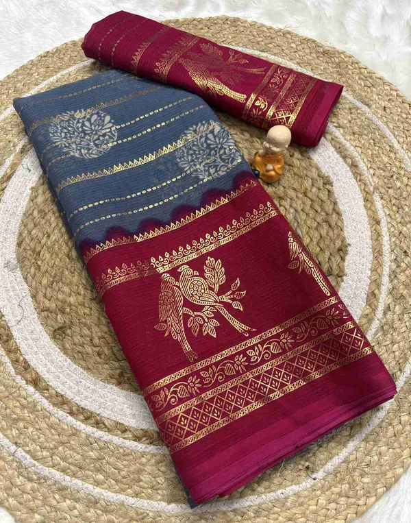 Grey_Printed_Bollywood_Georgette_Saree