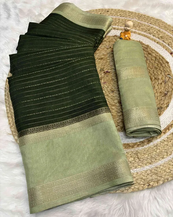Green_Woven_Manipuri_Jacquard,_Silk_Blend_Saree