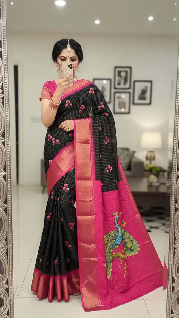 Black_Woven_Mysore_Silk_Blend,_Art_Silk_Saree