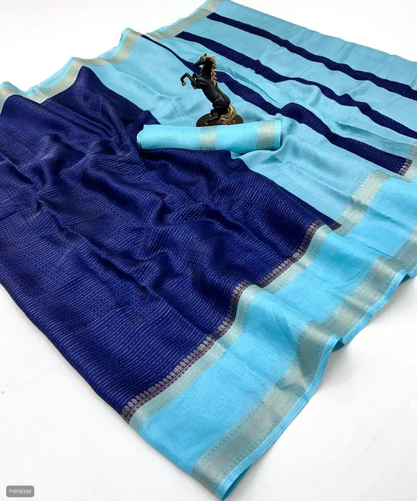 Navy_Blue_Woven_Manipuri_Jacquard,_Silk_Blend_Saree