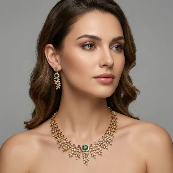 Elegant_Green_Stone_Kundan_Necklace_Set_With_Matching_Earrings