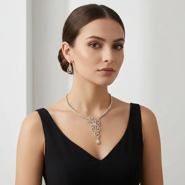 Elegant_Gold-Toned_American_Diamond_Necklace_Set_With_Matching_Earrings