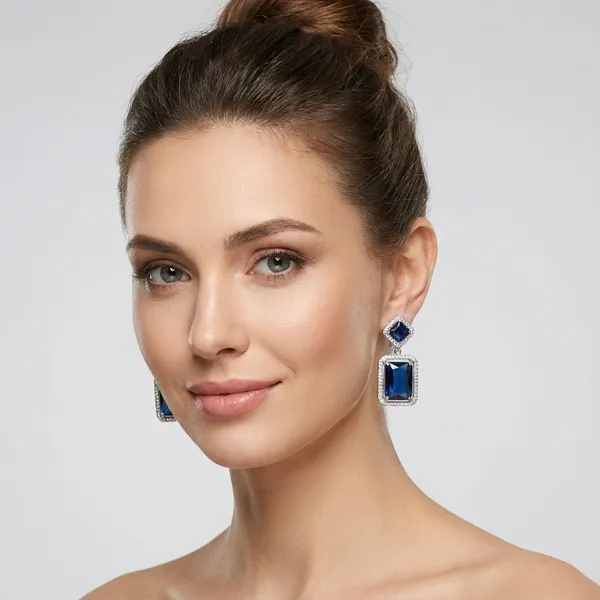Elegant_Blue_Sapphire_Rectangular_Drop_Earrings