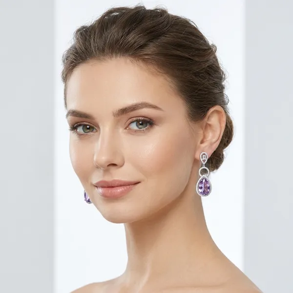 Purple_Crystal_Drop_Earrings_With_Silver-Tone_Finish