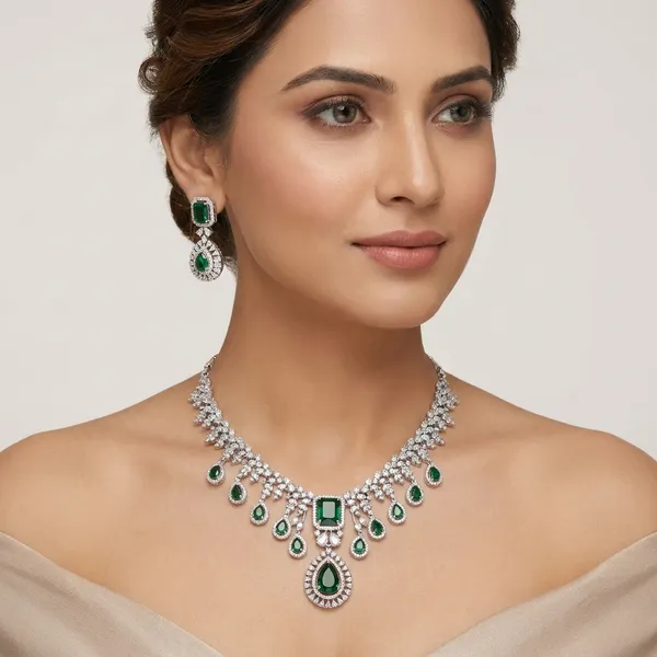 Elegant_Green_Stone_Necklace_Set_With_Matching_Earrings