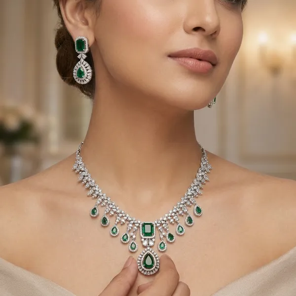 Elegant_Green_Stone_Necklace_Set_With_Matching_Earrings
