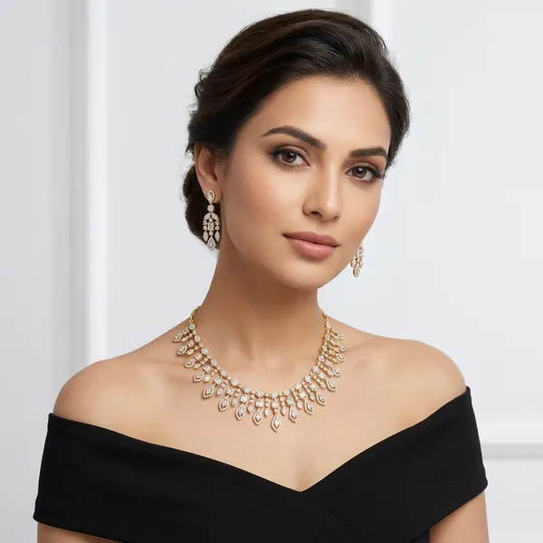 Elegant_Crystal_Stone_Necklace_And_Earring_Set_-_Gold_Tone_Traditional_Jewelry
