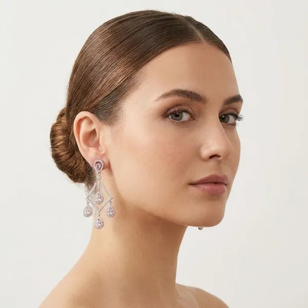 Elegant_Silver-Toned_Chandelier_Earrings_With_Teardrop_Crystal_Stones