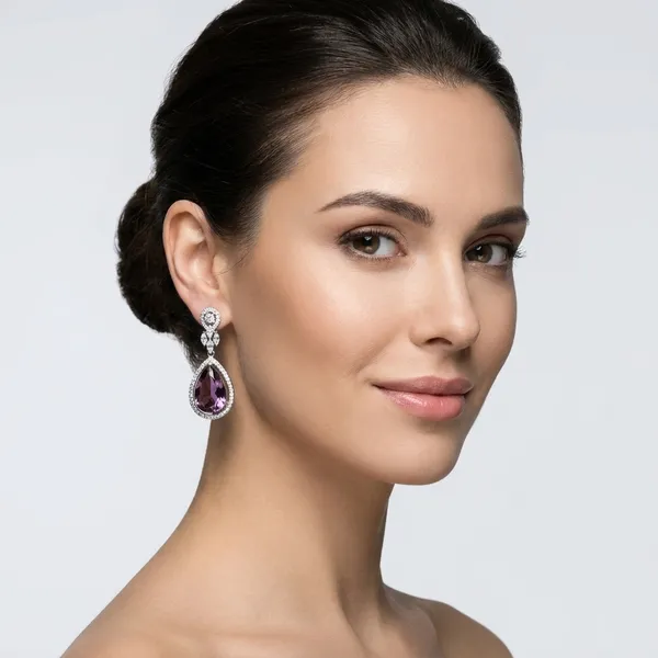 Purple_Crystal_Teardrop_Earrings_With_Silver_Detailing