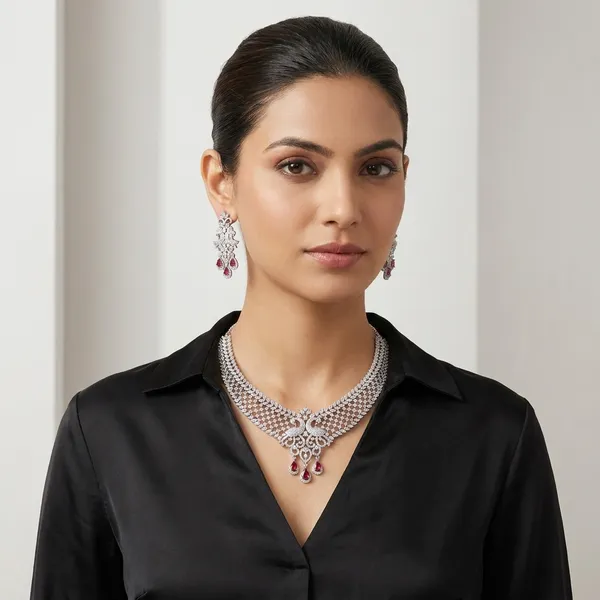 Elegant_American_Diamond_Necklace_Set_With_Ruby_Red_Drops
