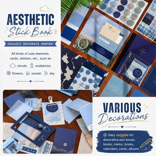 RANDEN_Blue_Journaling_Kit,_346PCS_Vintage_Scrapbook_&_Stationery_Set_with_Aesthetic_Stickers,_Ephemera_Pack_and_Journal_Supplies_for_Bullet_Journals,_Planners,_Albums_&_Creative_Crafts_(WARM_BLUE)