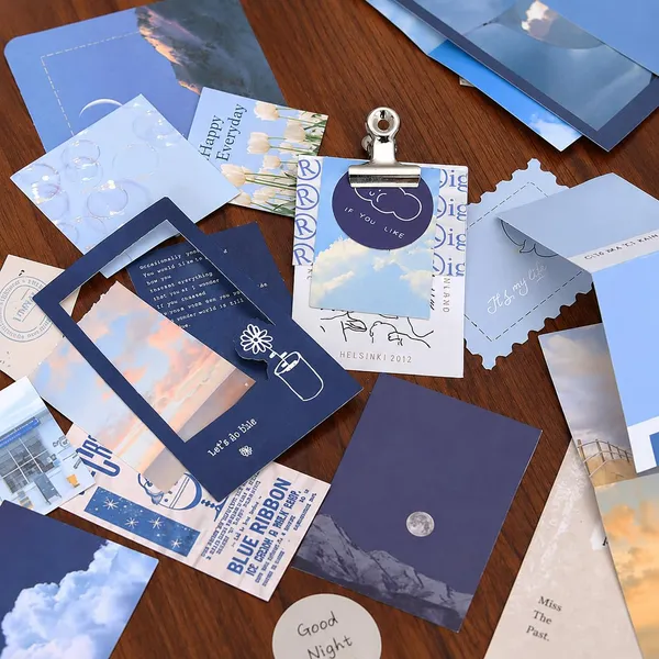 RANDEN_Blue_Journaling_Kit,_346PCS_Vintage_Scrapbook_&_Stationery_Set_with_Aesthetic_Stickers,_Ephemera_Pack_and_Journal_Supplies_for_Bullet_Journals,_Planners,_Albums_&_Creative_Crafts_(WARM_BLUE)