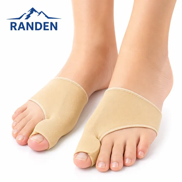 RANDEN_Bunion_Corrector_with_Gel_Pad,_Toe_Separator_and_Relief_Cushion,_Beige,_Silicone_Toe_Brace,_Fits_with_Shoes_and_Socks,_Unisex_(Medium_(UK4-UK7))