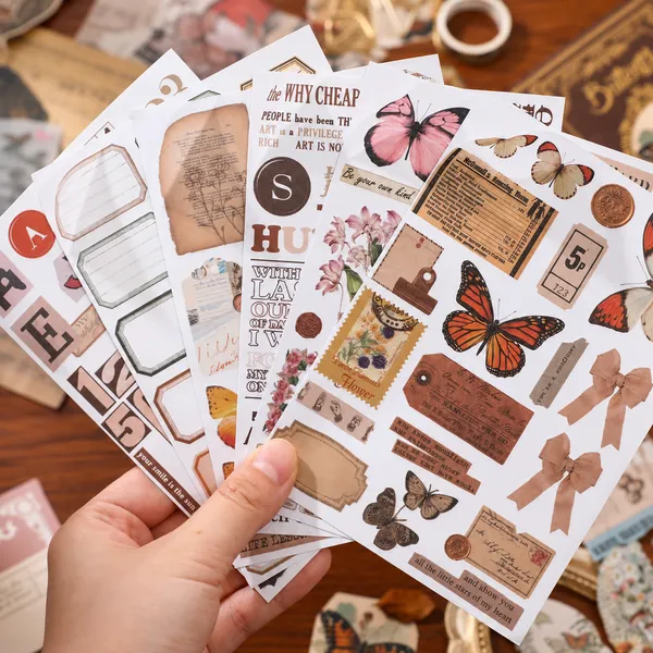 RANDEN_Butterfly_Journaling_Kit,_346PCS_Vintage_Scrapbook_&_Stationery_Set_with_Aesthetic_Stickers,_Ephemera_Pack_and_Journal_Supplies_for_Bullet_Journals,_Planners,_Albums_&_Creative_Crafts_(Butterfly)