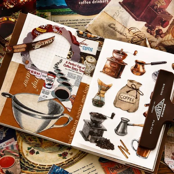 RANDEN_Coffee_Bazar_Journaling_Kit,_346PCS_Vintage_Scrapbook_&_Stationery_Set_with_Aesthetic_Stickers,_Ephemera_Pack_and_Journal_Supplies_for_Bullet_Journals,_Planners,_Albums_&_Creative_Crafts__(COFFEE_BAZAR)