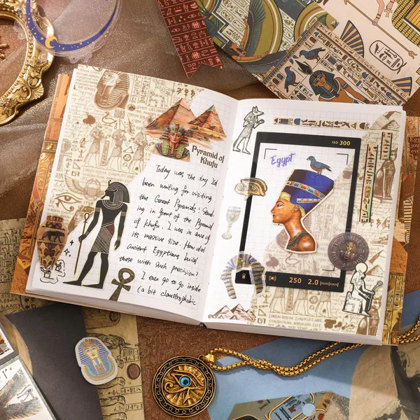 RANDEN_Egypt_Journaling_Kit,_346PCS_Vintage_Scrapbook_&_Stationery_Set_with_Aesthetic_Stickers,_Ephemera_Pack_and_Journal_Supplies_for_Bullet_Journals,_Planners,_Albums_&_Creative_Crafts_(EGYPT)