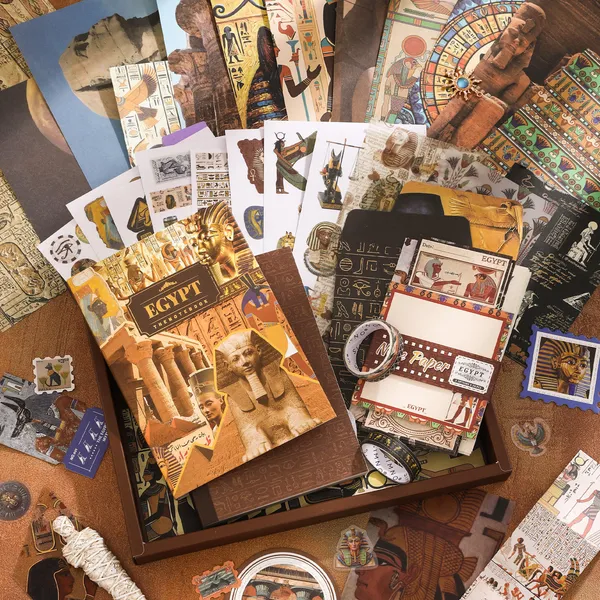 RANDEN_Egypt_Journaling_Kit,_346PCS_Vintage_Scrapbook_&_Stationery_Set_with_Aesthetic_Stickers,_Ephemera_Pack_and_Journal_Supplies_for_Bullet_Journals,_Planners,_Albums_&_Creative_Crafts_(EGYPT)