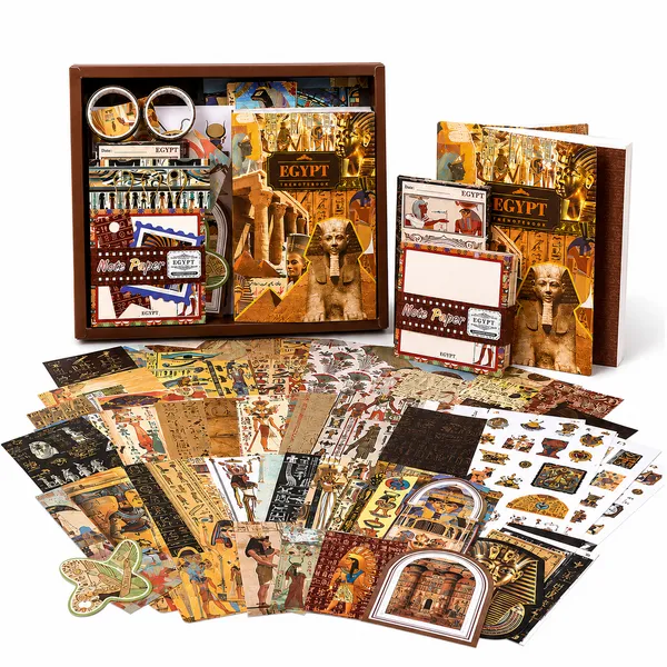 RANDEN_Egypt_Journaling_Kit,_346PCS_Vintage_Scrapbook_&_Stationery_Set_with_Aesthetic_Stickers,_Ephemera_Pack_and_Journal_Supplies_for_Bullet_Journals,_Planners,_Albums_&_Creative_Crafts_(EGYPT)