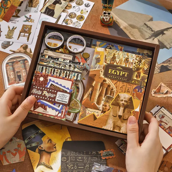 RANDEN_Egypt_Journaling_Kit,_346PCS_Vintage_Scrapbook_&_Stationery_Set_with_Aesthetic_Stickers,_Ephemera_Pack_and_Journal_Supplies_for_Bullet_Journals,_Planners,_Albums_&_Creative_Crafts_(EGYPT)