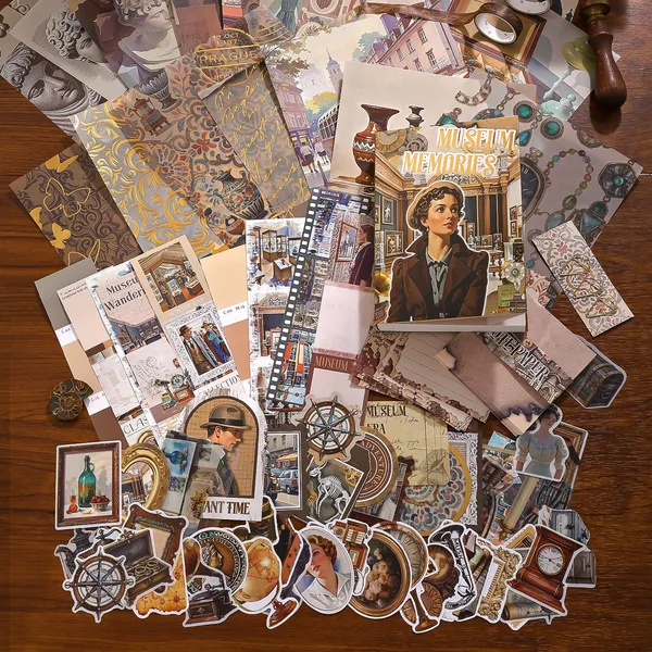 RANDEN_Museum_Journaling_Kit,_346PCS_Vintage_Scrapbook_&_Stationery_Set_with_Aesthetic_Stickers,_Ephemera_Pack_and_Journal_Supplies_for_Bullet_Journals,_Planners,_Albums_&_Creative_Crafts_(MUSEUM)