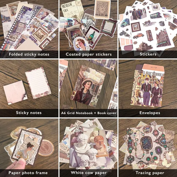 RANDEN_Museum_Journaling_Kit,_346PCS_Vintage_Scrapbook_&_Stationery_Set_with_Aesthetic_Stickers,_Ephemera_Pack_and_Journal_Supplies_for_Bullet_Journals,_Planners,_Albums_&_Creative_Crafts_(MUSEUM)