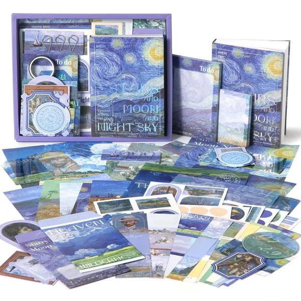 RANDEN_Oil_Painting_Journaling_Kit,_346PCS_Vintage_Scrapbook_&_Stationery_Set_with_Aesthetic_Stickers,_Ephemera_Pack_and_Journal_Supplies_for_Bullet_Journals,_Planners,_Albums_&_Creative_Crafts_(Oil_Painting)