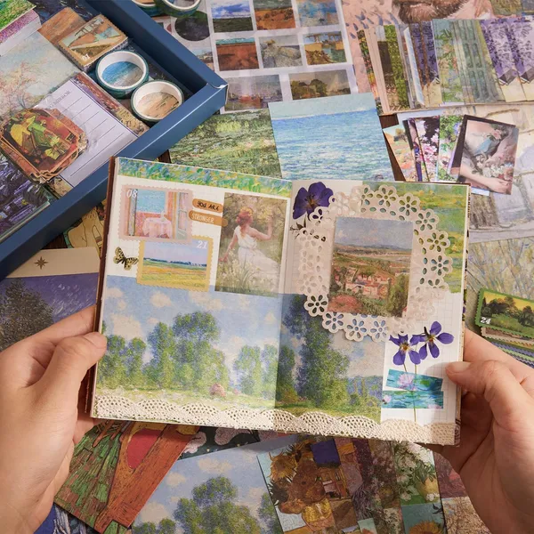RANDEN_Oil_Painting_Journaling_Kit,_346PCS_Vintage_Scrapbook_&_Stationery_Set_with_Aesthetic_Stickers,_Ephemera_Pack_and_Journal_Supplies_for_Bullet_Journals,_Planners,_Albums_&_Creative_Crafts_(Oil_Painting)