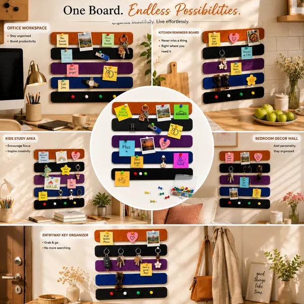 RANDEN_Self_Adhesive_Felt_Bulletin_Bar_Strip,_Multicolor_Board_Strips_with_35_Push_Pins,_Lightweight_Notice_Board_for_Notes,_Photos_and_Schedules_(COLOR)