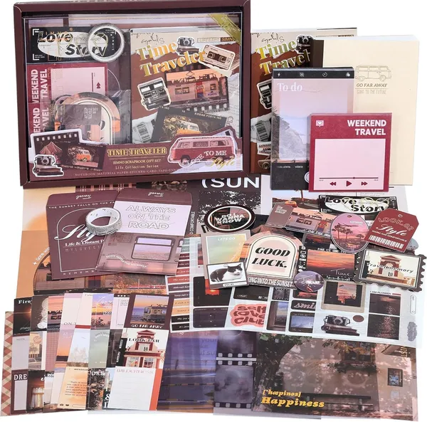 RANDEN_Traveler_Journaling_Kit,_346PCS_Vintage_Scrapbook_&_Stationery_Set_with_Aesthetic_Stickers,_Ephemera_Pack_and_Journal_Supplies_for_Bullet_Journals,_Planners,_Albums_&_Creative_Crafts_(Traveler)