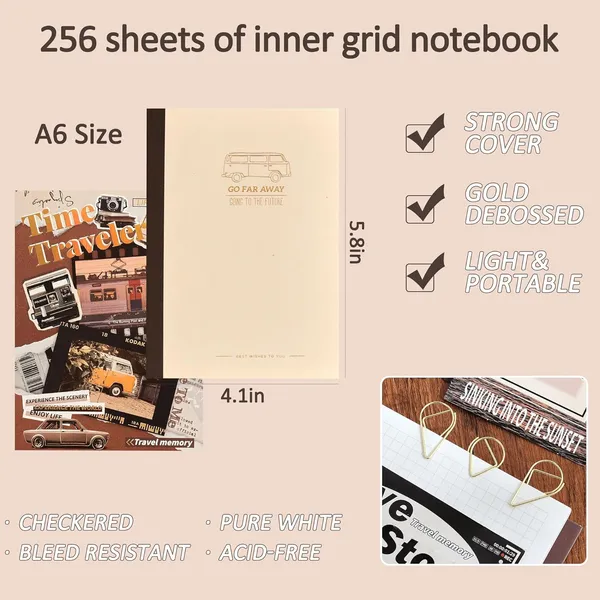 RANDEN_Traveler_Journaling_Kit,_346PCS_Vintage_Scrapbook_&_Stationery_Set_with_Aesthetic_Stickers,_Ephemera_Pack_and_Journal_Supplies_for_Bullet_Journals,_Planners,_Albums_&_Creative_Crafts_(Traveler)