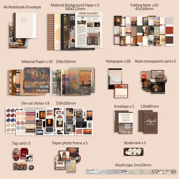RANDEN_Traveler_Journaling_Kit,_346PCS_Vintage_Scrapbook_&_Stationery_Set_with_Aesthetic_Stickers,_Ephemera_Pack_and_Journal_Supplies_for_Bullet_Journals,_Planners,_Albums_&_Creative_Crafts_(Traveler)