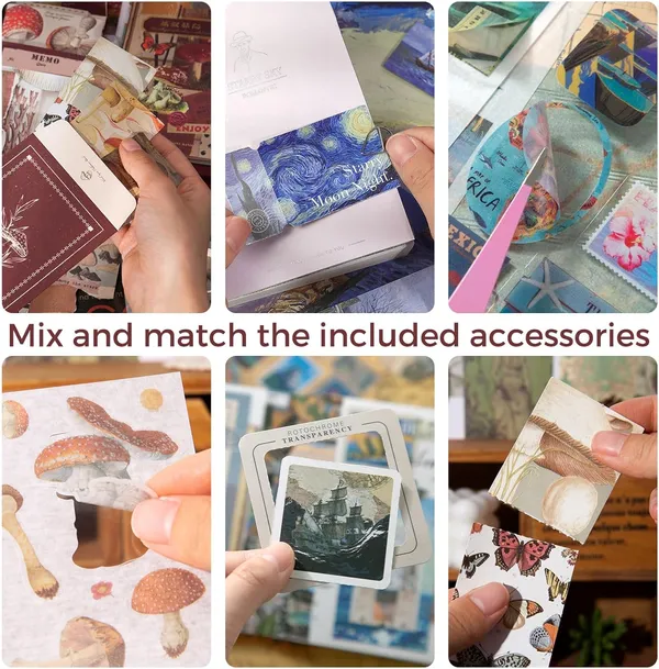 RANDEN_Women_Red_Journaling_Kit,_346PCS_Vintage_Scrapbook_&_Stationery_Set_with_Aesthetic_Stickers,_Ephemera_Pack_and_Journal_Supplies_for_Bullet_Journals,_Planners,_Albums_&_Creative_Crafts_(WOMEN)