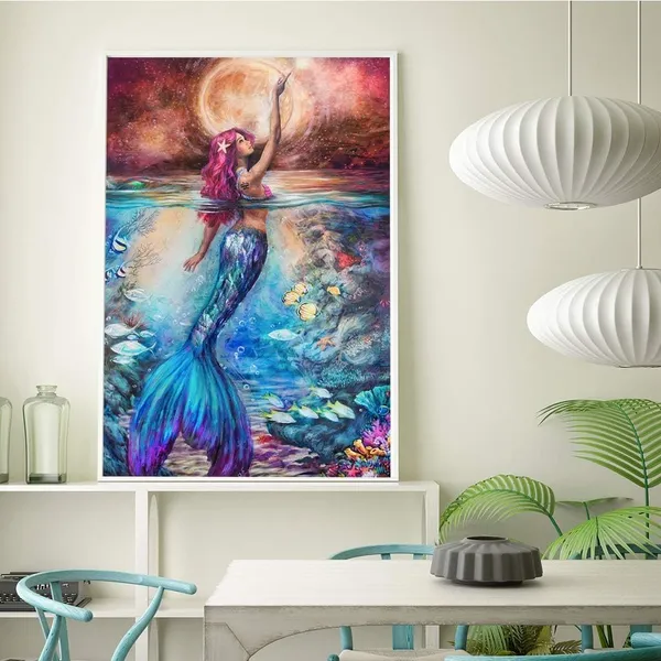 Multicolor_5D_Diamond_Painting_Golden_Mermaid,_Diy_Crystal_Diamond_Painting_Rhinestone_Embroidery_Cross_Stitch_Kits_Supply_Arts_Craft_Canvas_Wall_Decor_Sticke_30X40_Cm
