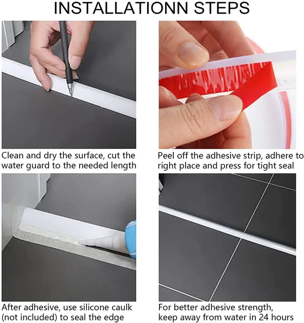 White_Self-Adhesive_Silicone_Water_Stopper_Strip_-_Collapsible_Threshold_Barrier_Strip_For_Dry_&_Wet_Separation,_Sink_Water_Splash_Guard,_Bathroom_Water_Stopper_(_3_Meter)