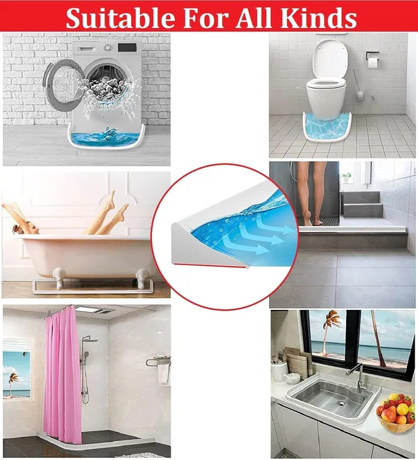 White_Self-Adhesive_Silicone_Water_Stopper_Strip_-_Collapsible_Threshold_Barrier_Strip_For_Dry_&_Wet_Separation,_Sink_Water_Splash_Guard,_Bathroom_Water_Stopper_(_3_Meter)