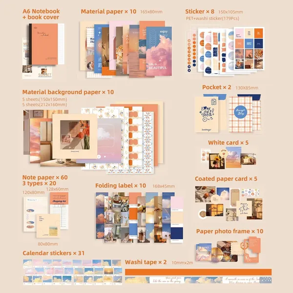 Sunset_346-Piece_Vintage_Sunset_Scrapbooking_Kit_Aesthetic_Paper_Stickers,_Journaling_Supplies,_Art_Crafts,_Collage_Materials,_Multicolor_(Sunset)