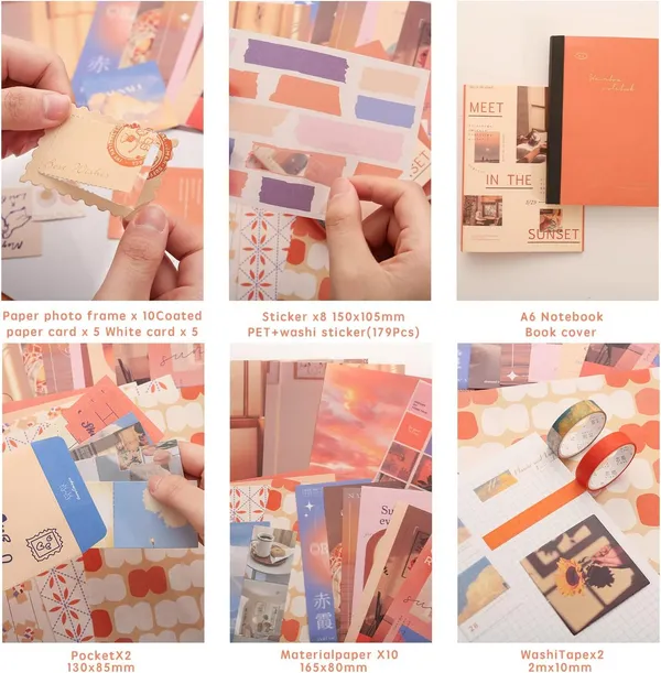Sunset_346-Piece_Vintage_Sunset_Scrapbooking_Kit_Aesthetic_Paper_Stickers,_Journaling_Supplies,_Art_Crafts,_Collage_Materials,_Multicolor_(Sunset)