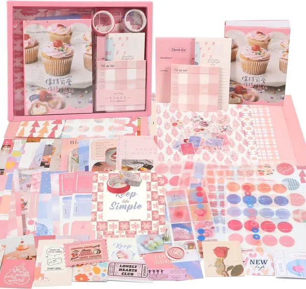 Sweetheart_346_Pcs_Vintage_Scrapbook_Kit_With_Stickers,_Washi_Tapes,_Paper_Ephemera,_Journaling_Supplies_For_Planners,_Notebooks,_And_Collage_Art_(Sweetheart)