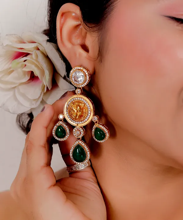 Green_Premium_Handcrafted_Designer_Gold-Toned_Earrings_Set_For_Women