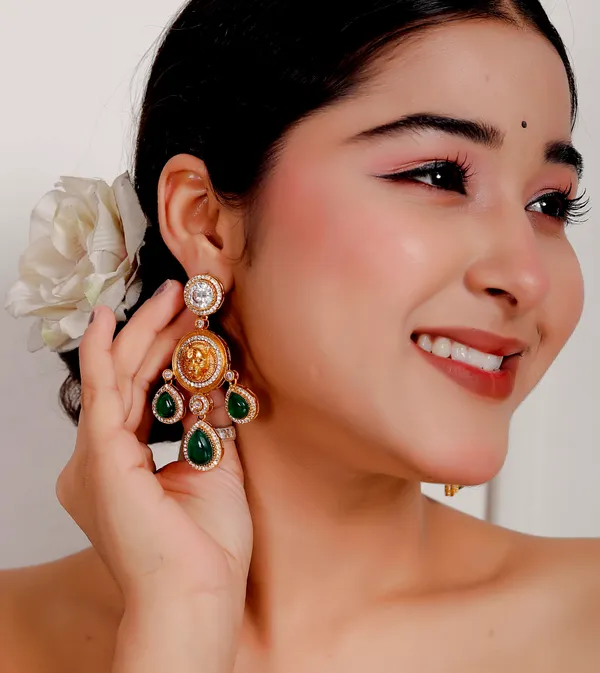Green_Premium_Handcrafted_Designer_Gold-Toned_Earrings_Set_For_Women